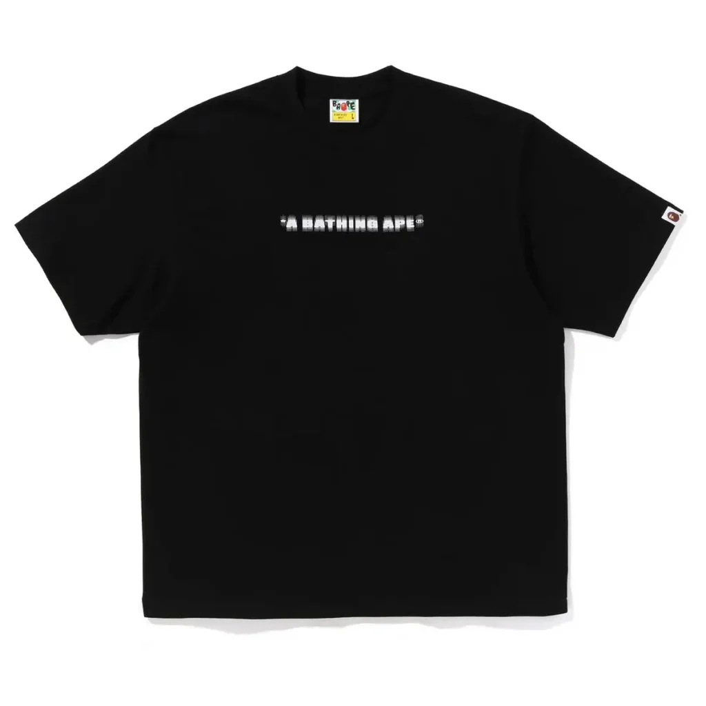 BAPE Pixal Logo Relaxed Fit Tee Black