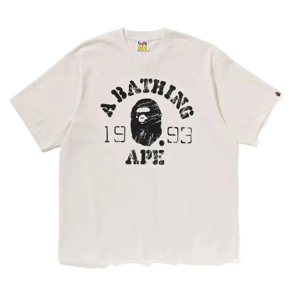BAPE Vintage Ape Head College Tee White