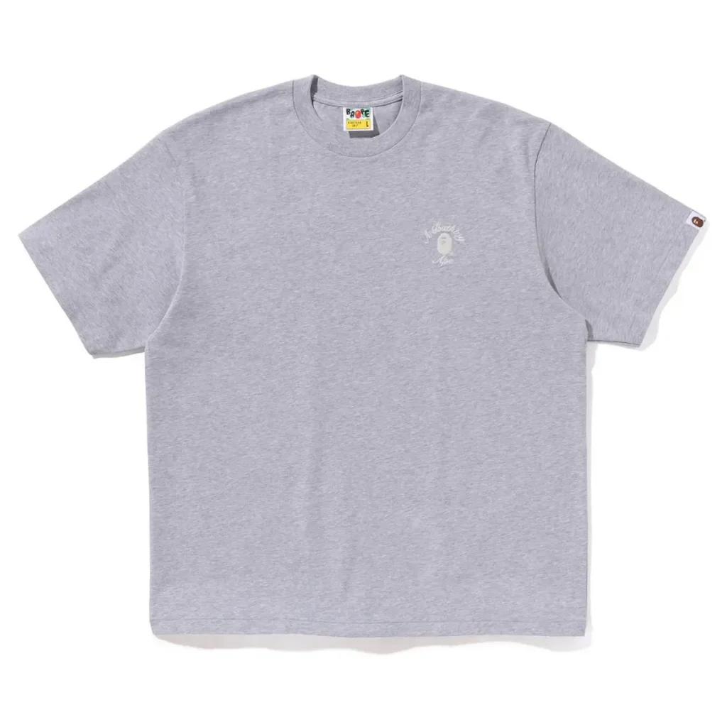 BAPE One Point College Relaxed Fit Tee Grey