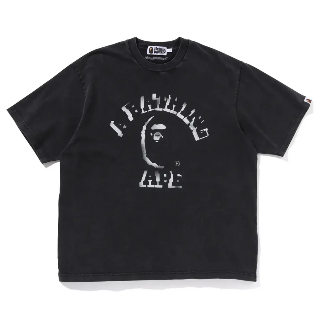 BAPE Garment Dye Spray Print Tee Black