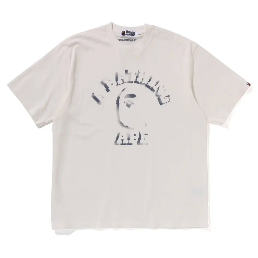 BAPE Garment Dye Spray Print Tee White
