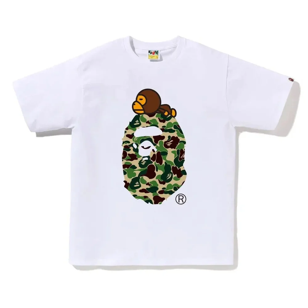 BAPE Green Baby Milo ABC Camo Ape Head Tee White
