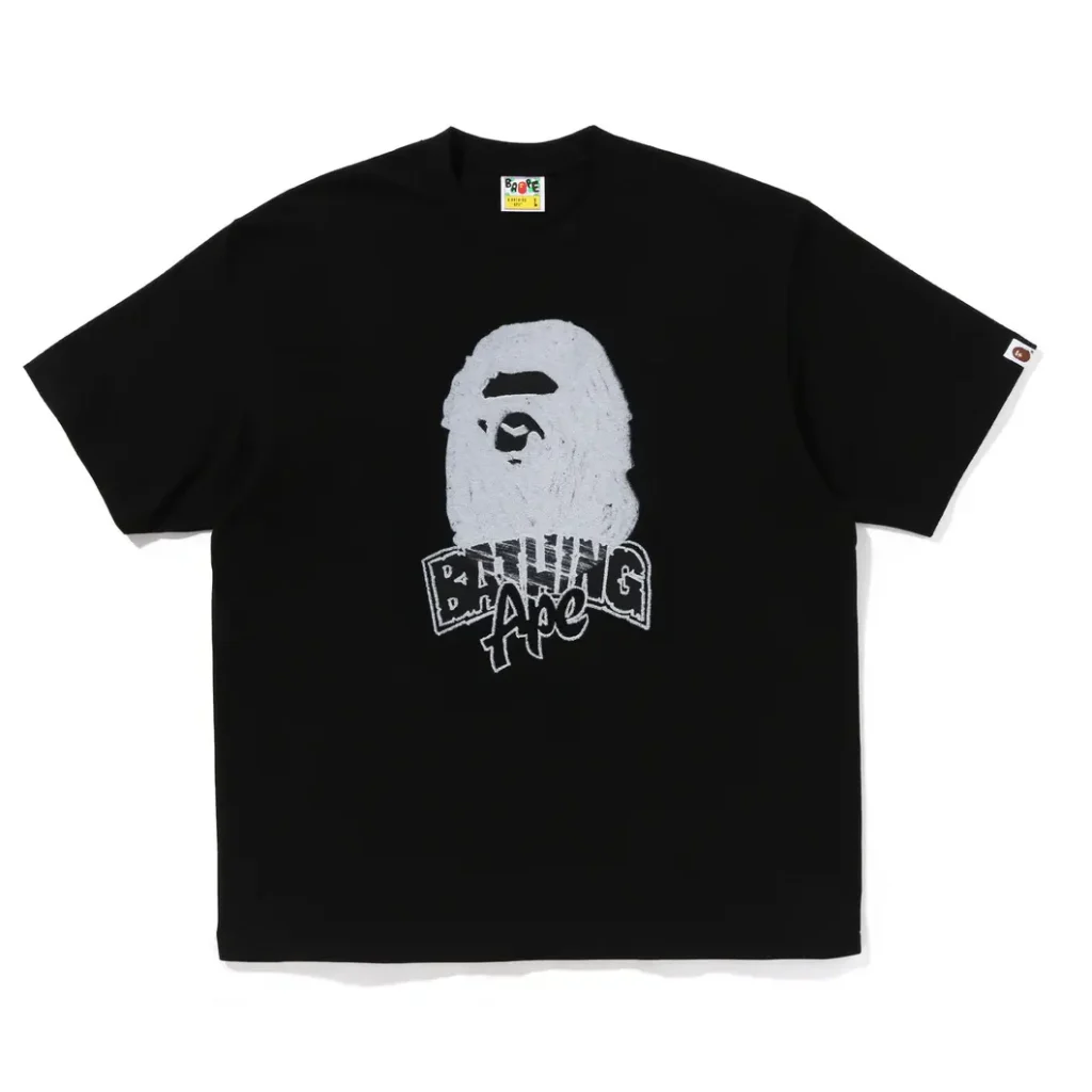 BAPE Hand Drawn Ape Head Relaxed Fit Tee Black