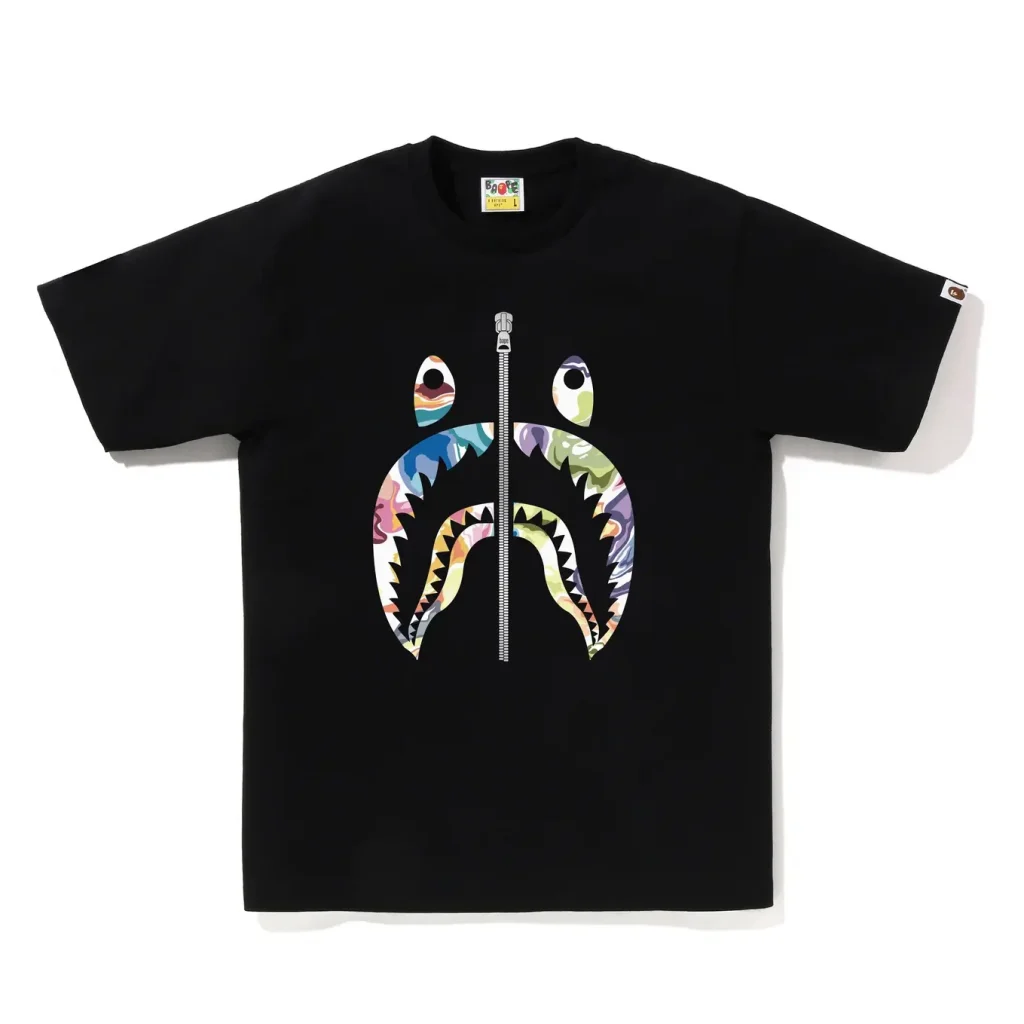 BAPE Art Camo Shark Tee Black