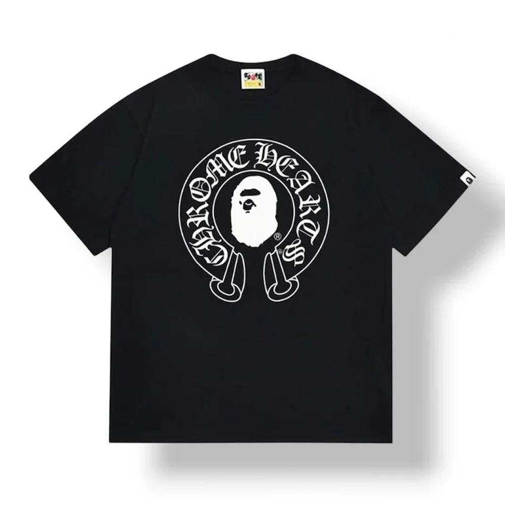 BAPE Chrome Hearts Ape Head Tee Black