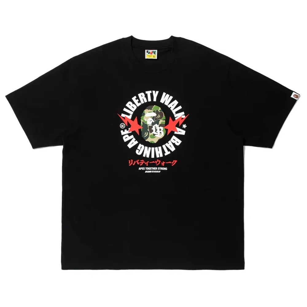 BAPE X Liberty Walk ABC Camo Busy Works Relaxed Fit Tee Black