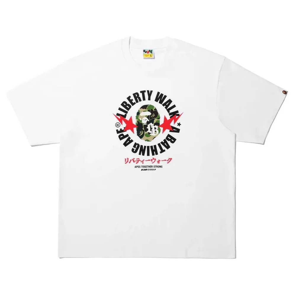 BAPE X Liberty Walk ABC Camo Busy Works Relaxed Fit Tee White