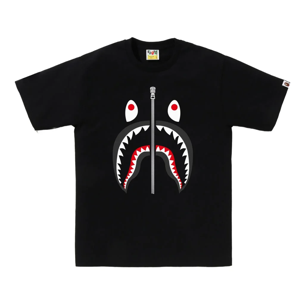 BAPE Glitter Shark Tee Black