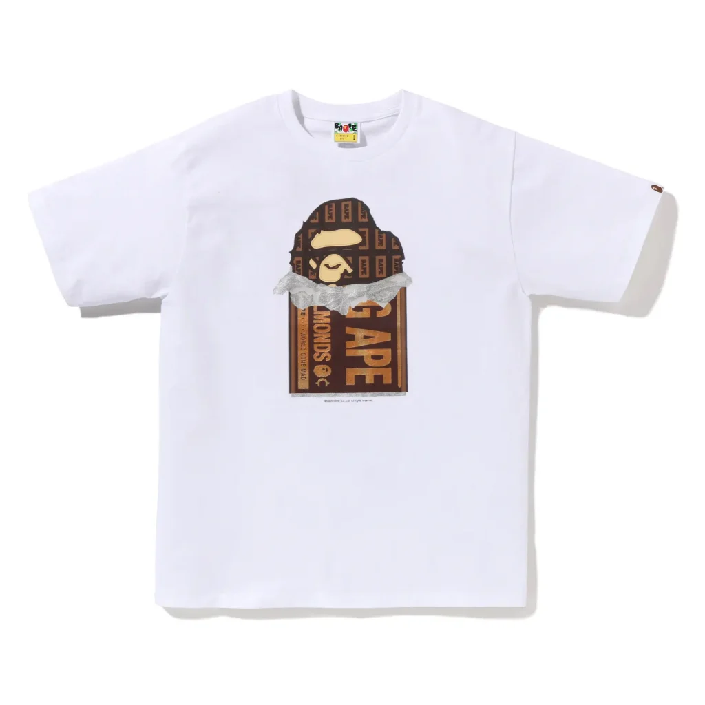 Bape Chocolate Bar Ape Head Graphic Tee White