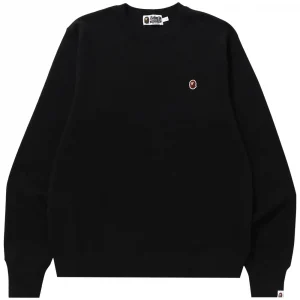 Bape One Point Ape Head Crewneck Sweatshirt Black