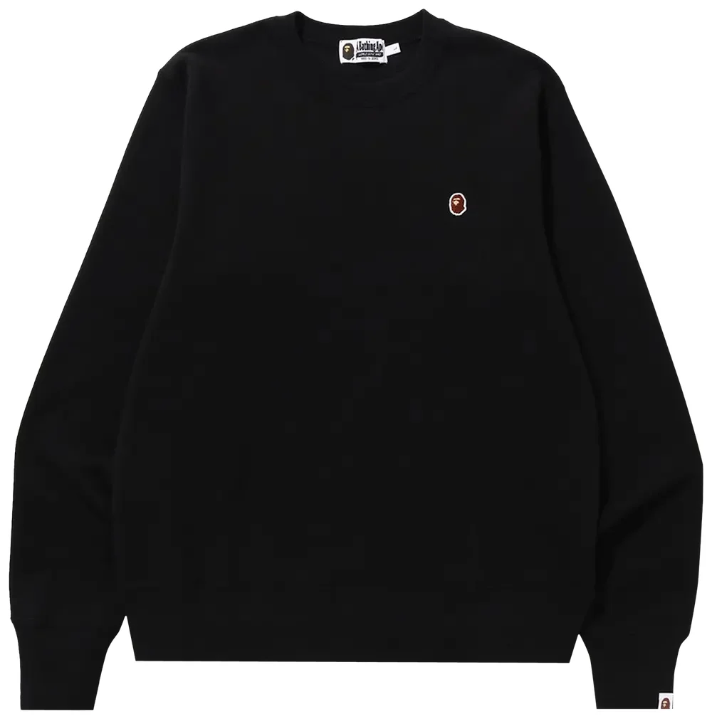 Bape One Point Ape Head Crewneck Sweatshirt Black