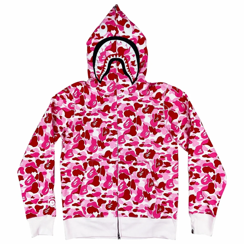Bape Color Camo Shark Full Zip Hoodie Pink