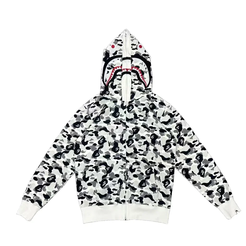 Bape ABC Camo Shark Full Zip Hoodie Grey
