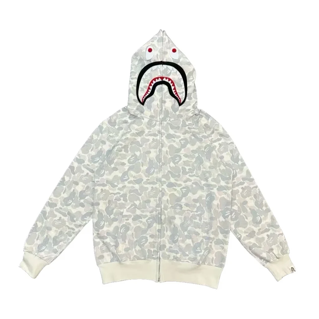 Bape ABC Camo Shark Full Zip Hoodie White