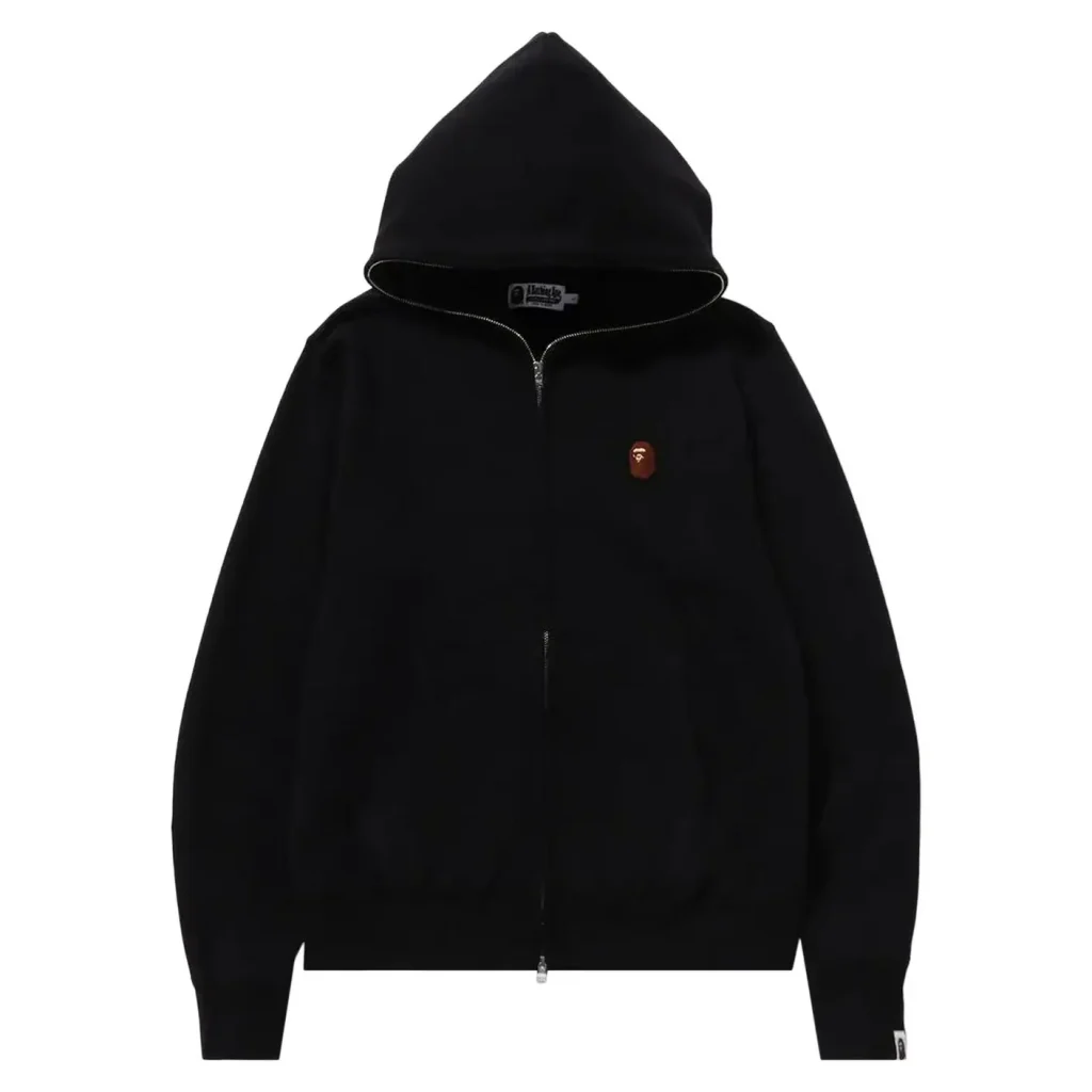 Bape One Point Relaxed Fit Zip Hoodie Black