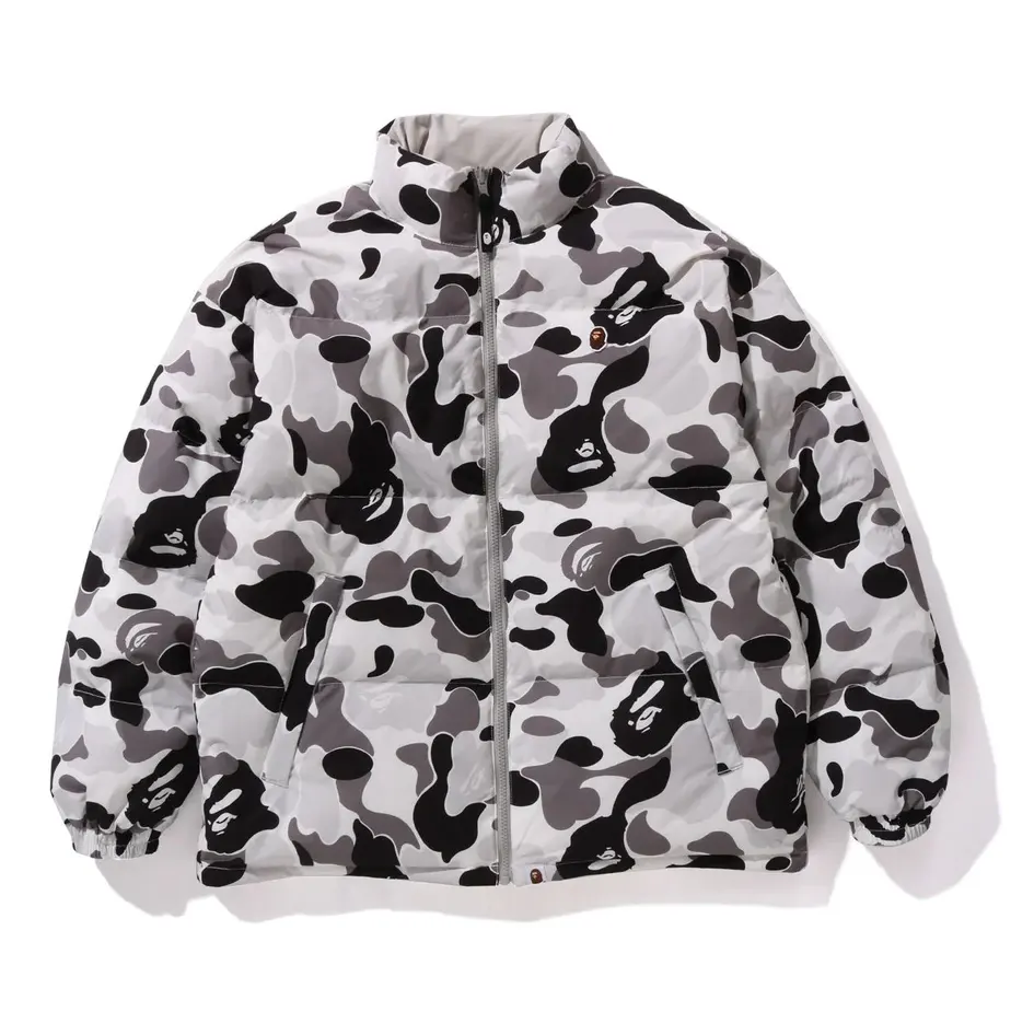 Bape ABC Camo Reversible Down Jacket Grey