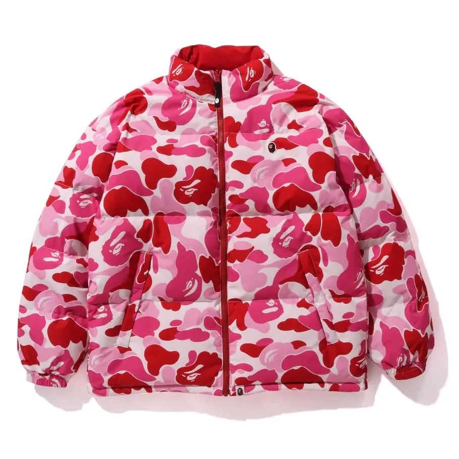 Bape ABC Camo Reversible Down Jacket Pink