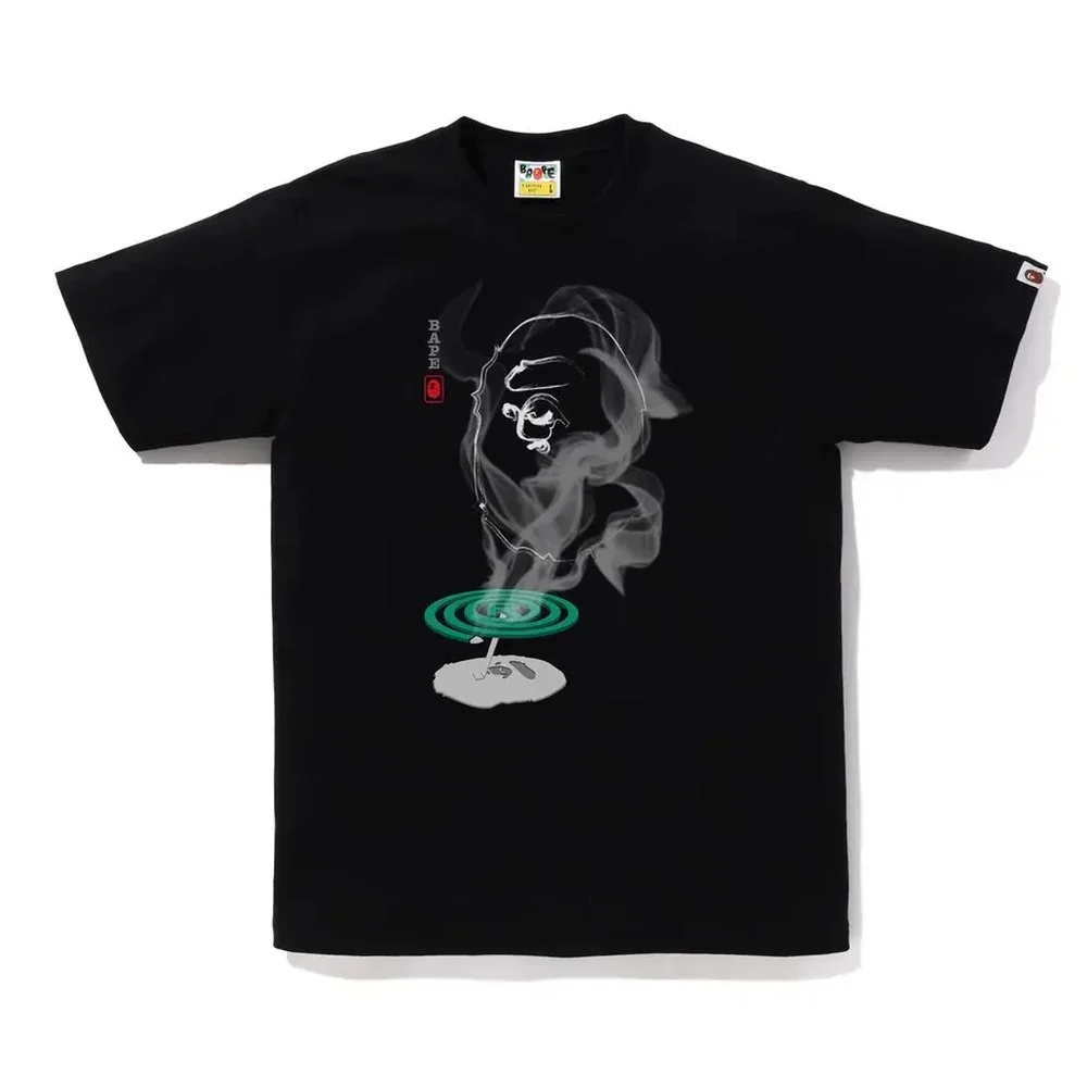 BAPE Smoke Ape Head Graphic Tee Black