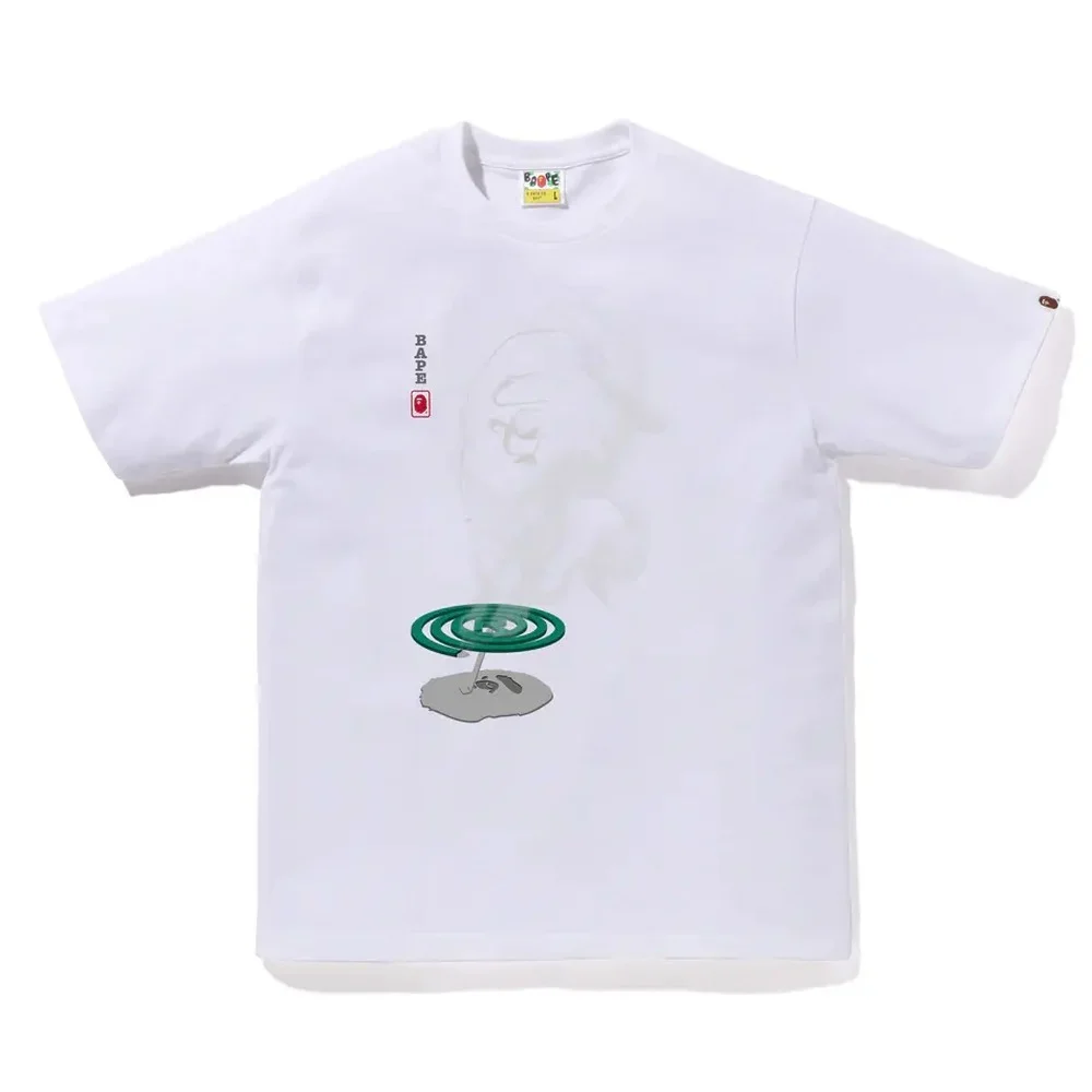 BAPE Smoke Ape Head Graphic Tee White