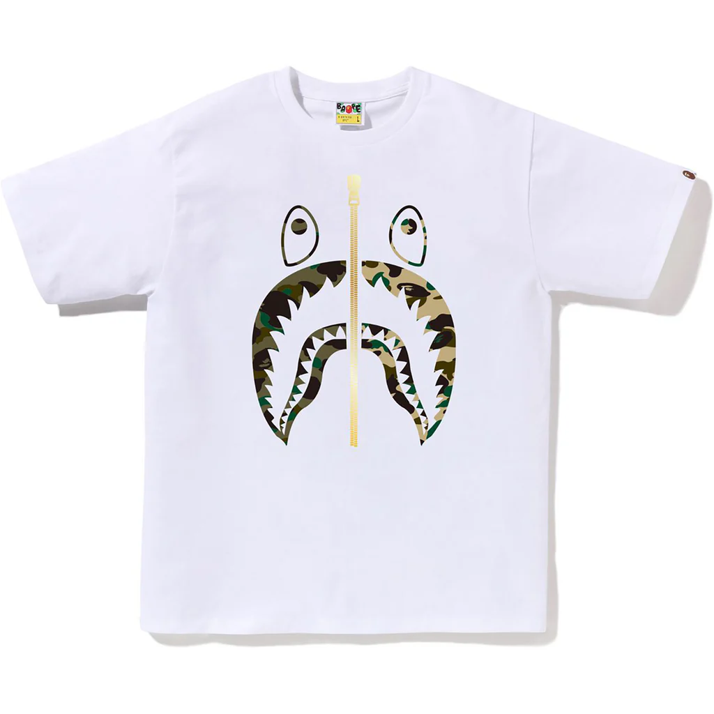BAPE 1st Camo Shark Face Tee White