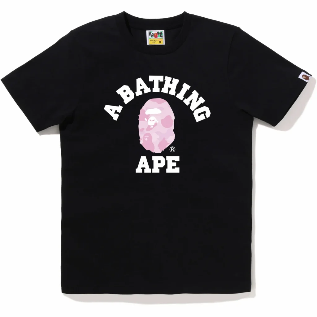 BAPE ABC Camo College Tee Black Pink