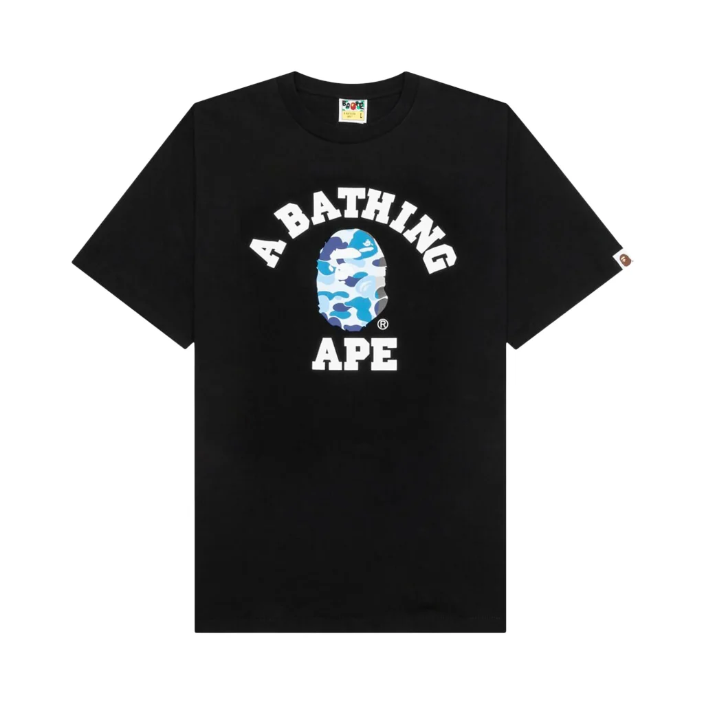 BAPE ABC Camo College Tee Black Blue