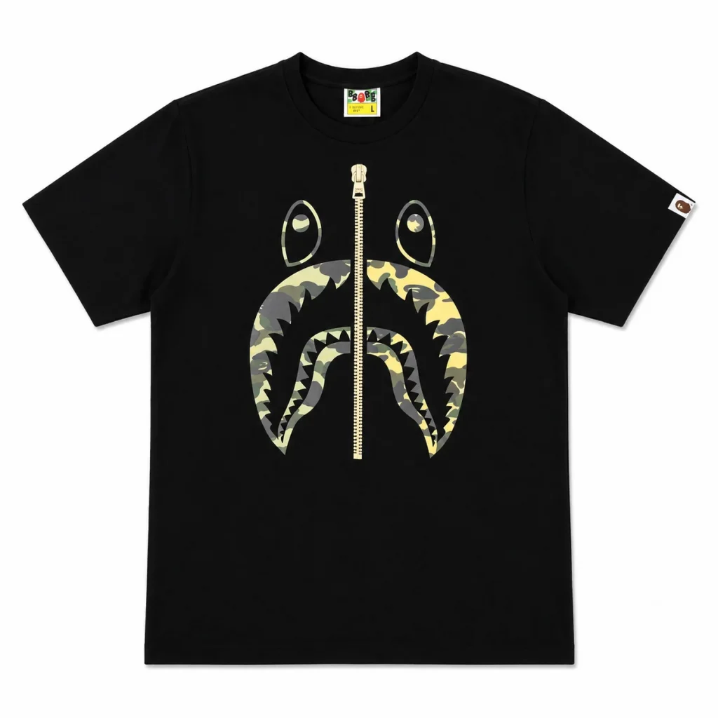 BAPE 1st Camo Shark Face Tee Black