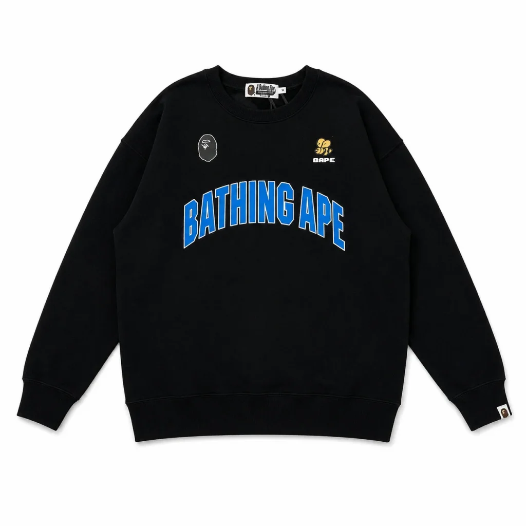 Bape Bathing Ape Logo Crewneck Sweatshirt Black