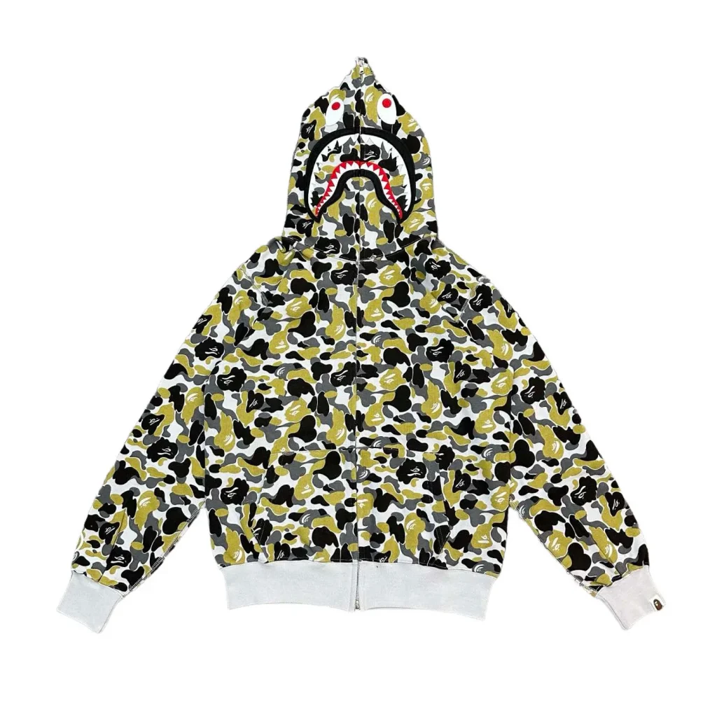 Bape Shark Full Zip Hoodie Grey
