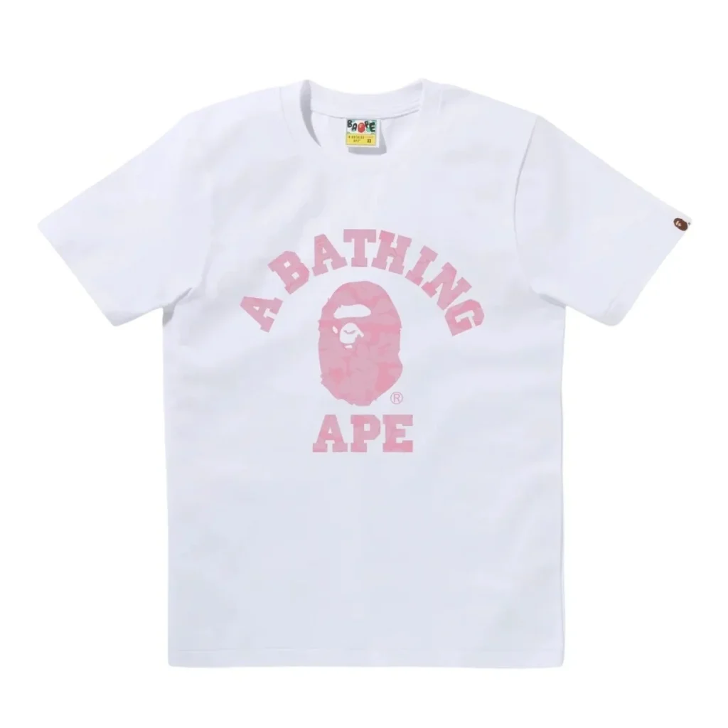 BAPE ABC Camo College Tee White Pink
