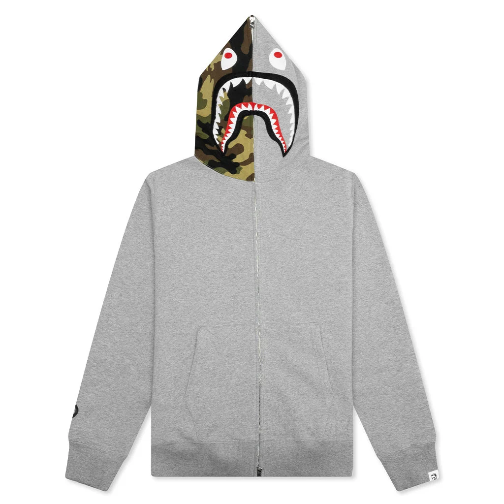 Bape 1st Camo Shark Full Zip Hoodie Grey