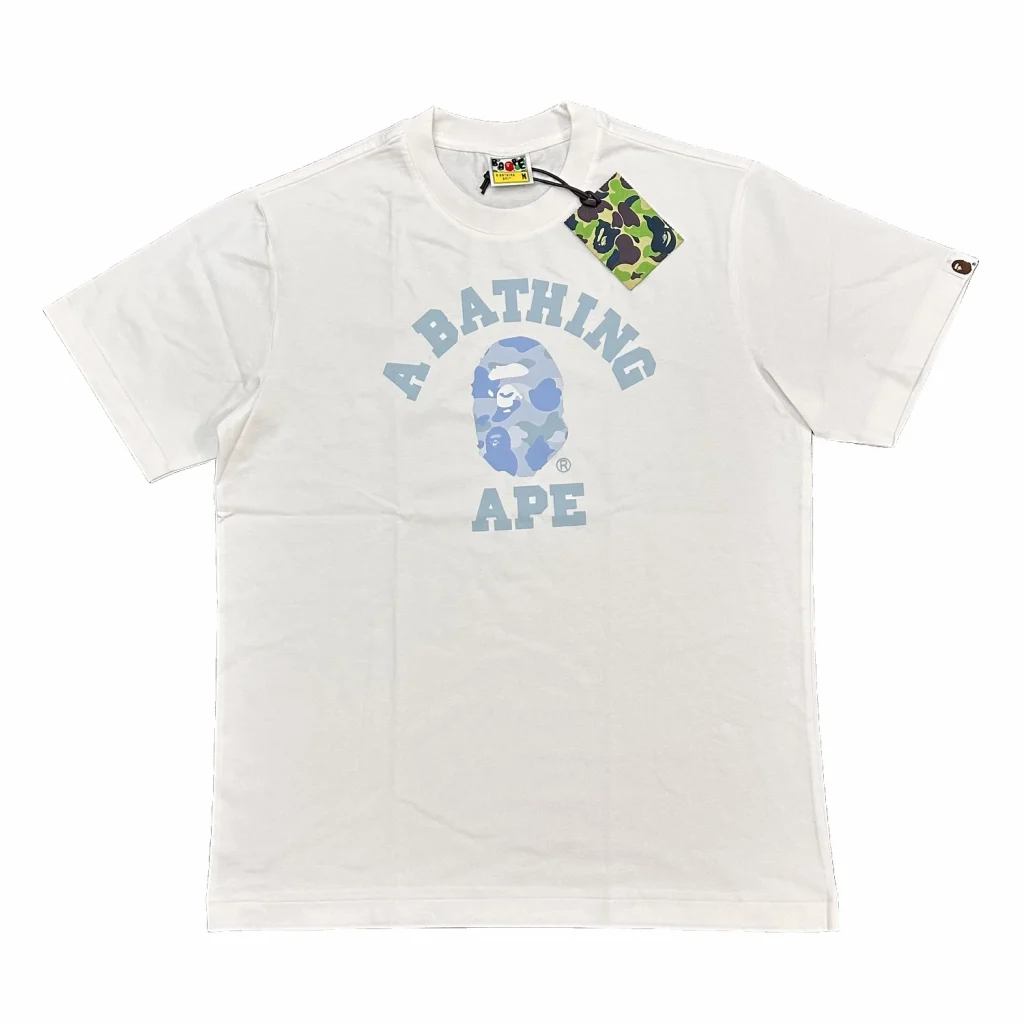 BAPE ABC Camo College Tee White Blue