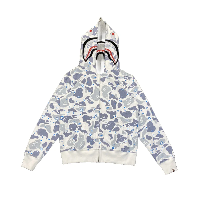 Bape Space Camo Shark Full Zip Hoodie Grey