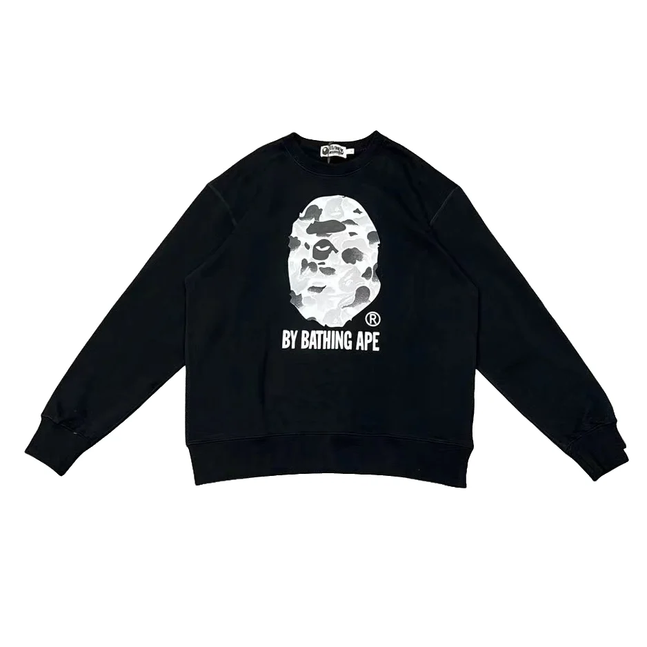 Bape City Camo Big Ape Head Crewneck Sweatshirt Black
